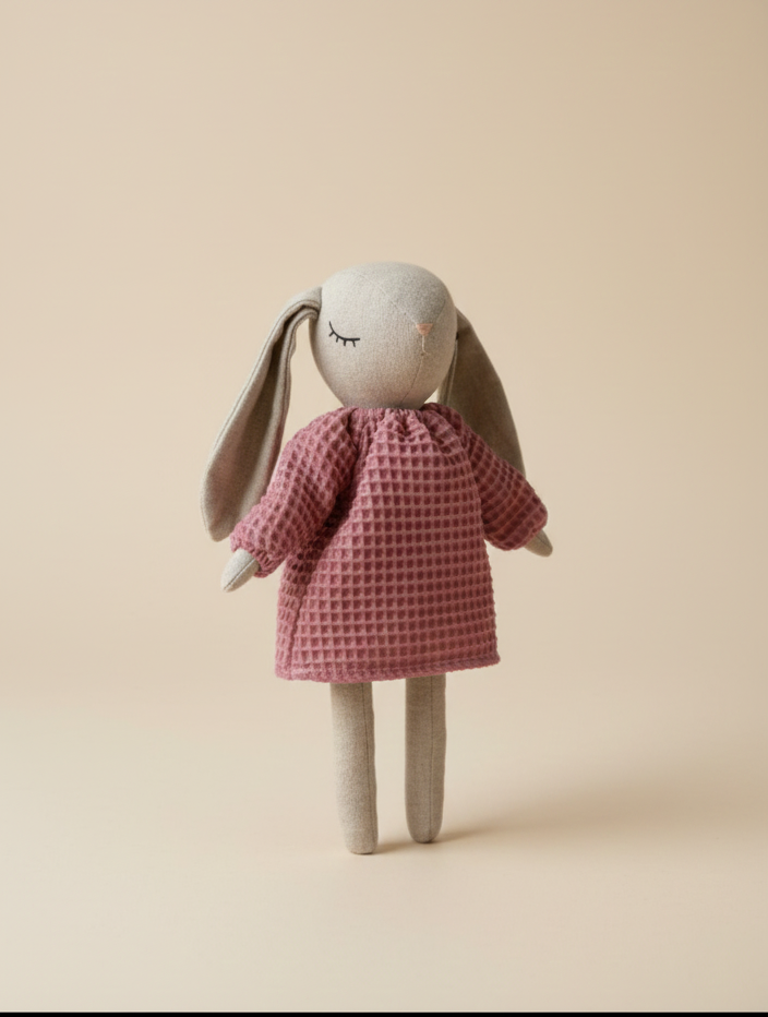 Flora la Lapine - doudou artisanale en lin