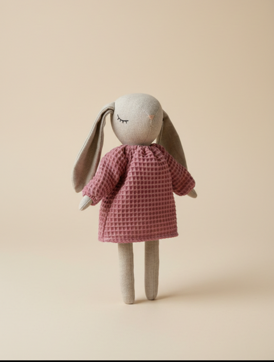 Flora la Lapine - doudou artisanale en lin